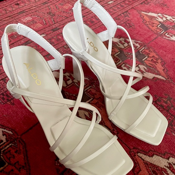 Aldo Amilia White Strappy Heels - Picture 3 of 5